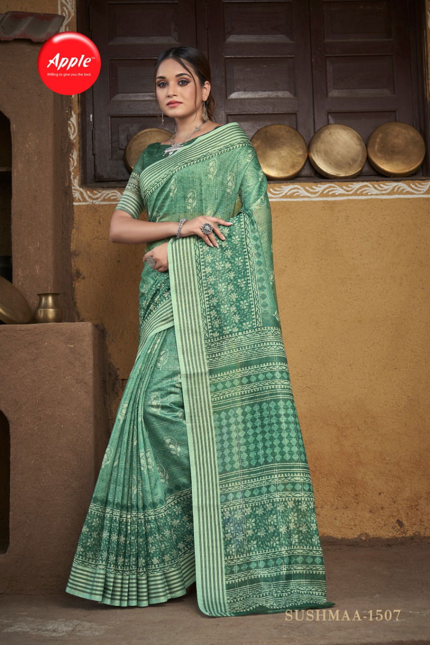 Apple Sushmaa 15 New Designer Fancy Wear Printed Silk Saree Collection